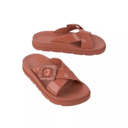 Chinelo Slide Feminina Zaxy Match - 19053 - Nude Escuro