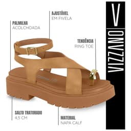 Sandália Vizzano - 6499122 - Areia/Camel