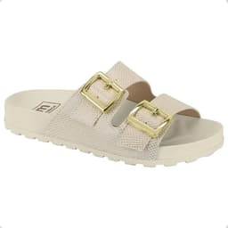 Tamanco Moleca Feminino - 5436401 - Off-white/Dourado