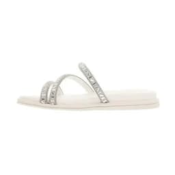 Tamanco Feminino Beira Rio Flat - 8488108 - Branco/Níquel/Cristal