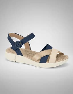 Sandália Modare - 7142124 - Azul-marinho/Dourado/Creme