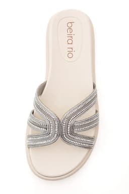 Tamanco Beira Rio - 8488126 - Prata/Cristal/Prata/Prata