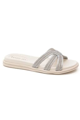 Tamanco Beira Rio - 8488126 - Prata/Cristal/Prata/Prata