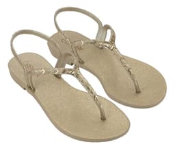 Sandalia Feminina Grendha Amor Em Flor - 19228 - Ouro/Glitter/Ouro
