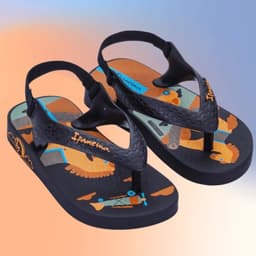 Sandália Baby Ipanema - 25431 - Preto/Preto/Laranja