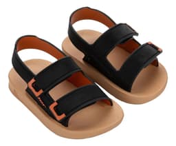Sandália Urban Baby - 12660 - Bege/Preto/Laranja