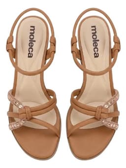 Sandália Moleca - 5567102 - Camel/Peach Claro/Ouro Rosado