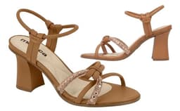 Sandália Moleca - 5567102 - Camel/Peach Claro/Ouro Rosado
