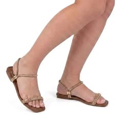 Sandália Moleca - 5462154 - Bege/Dourado Shadow/Avelã