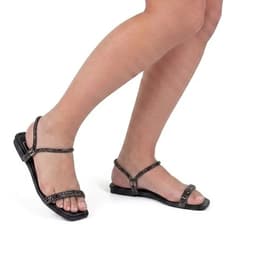 Sandália Moleca - 5462154 - Preto/Hematita/Preto