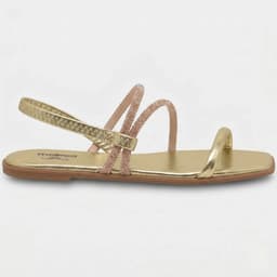 Sandália Moleca - 5560212 - Ouro Rosado/Prata
