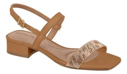 Sandália Beira Rio - 8586204 - Camel/Multicolor Ouro Rosado/Bronze