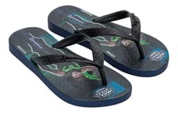 Chinelo Infantil Ipanema Polly e Max Steel - 26048 - Azul/Preto/Verde